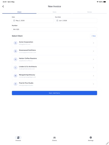 Invoice Maker & Receipt: PDF iPad screenshot