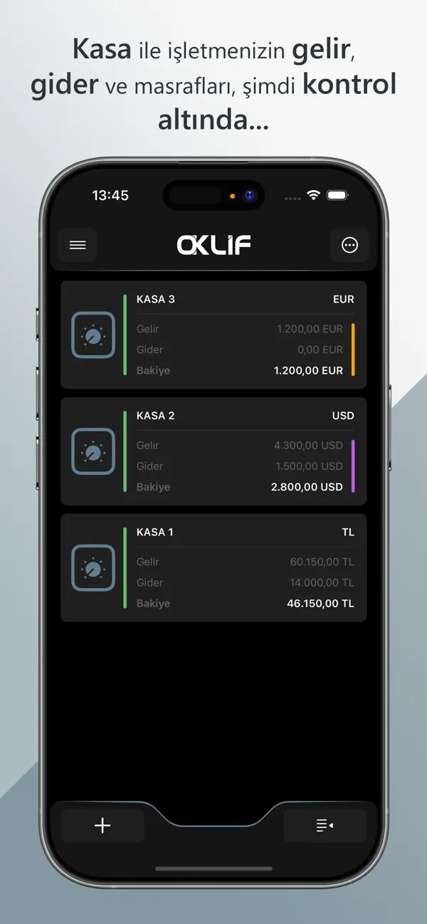 Screenshot #3 pour Oklif Hesap Takip Sistemi