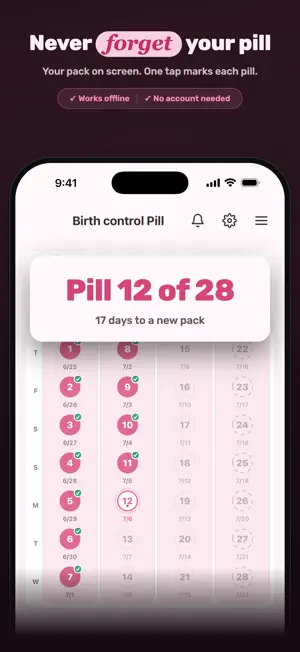 Lady: Birth Control Reminder screenshot 1