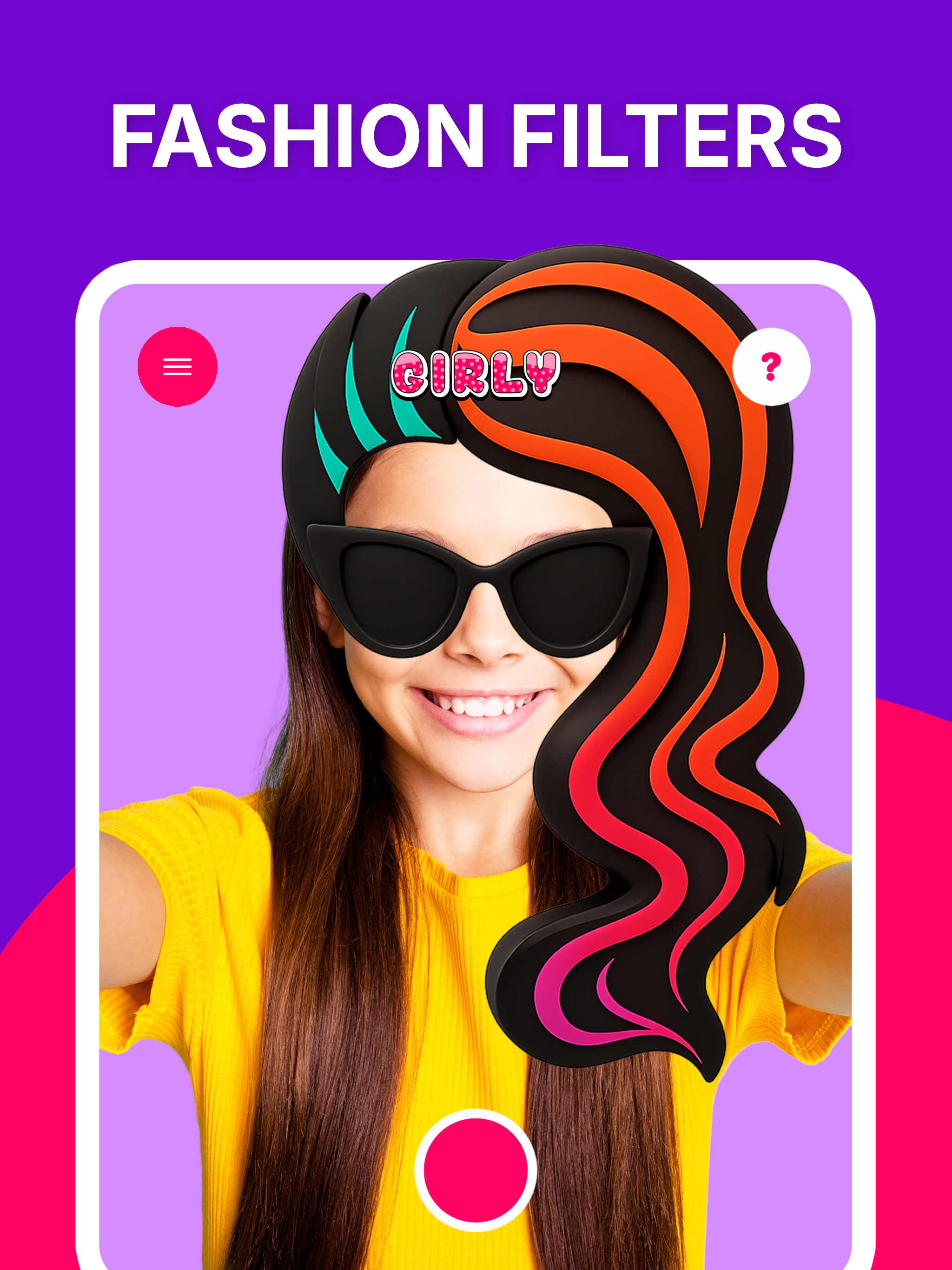 Kids selfie face filters Girly