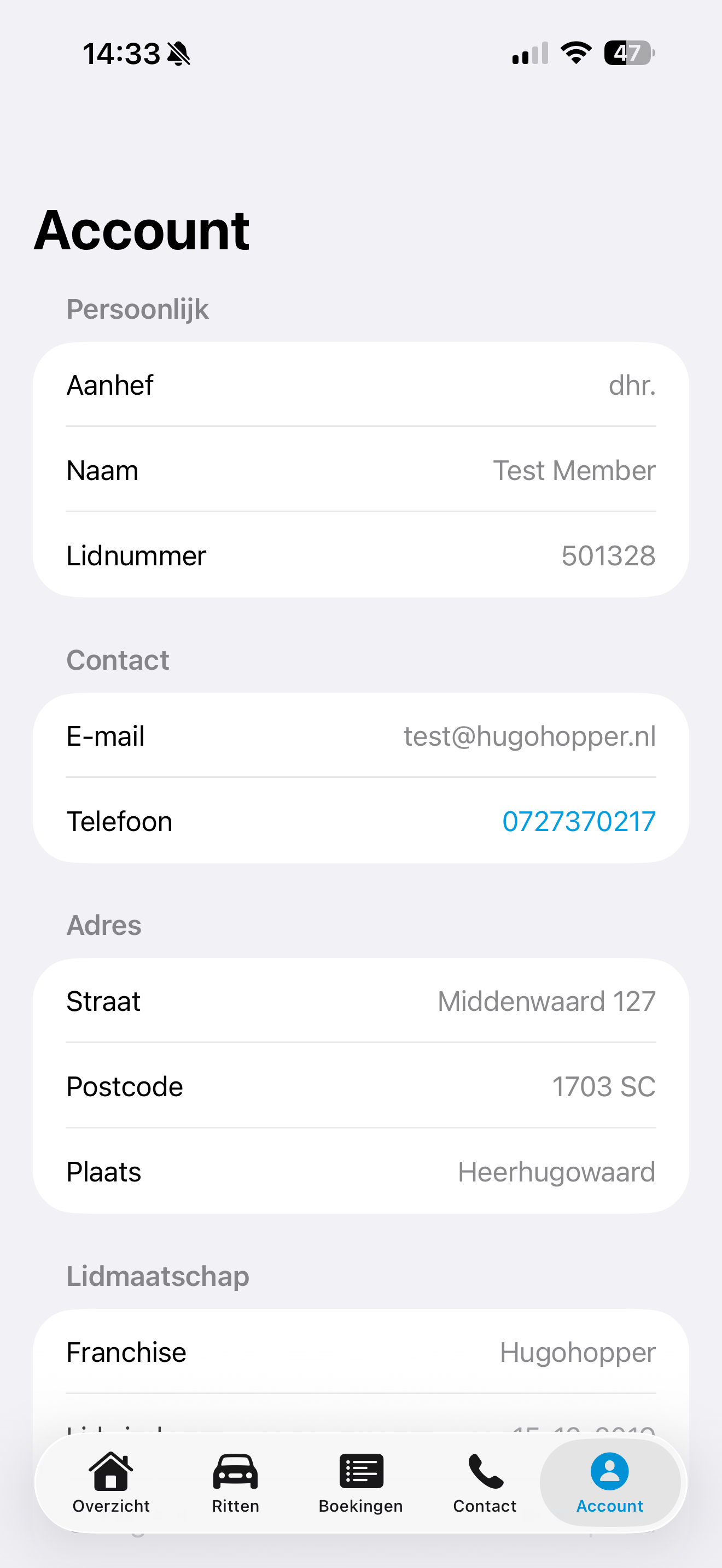 VYS Klant screenshot 3