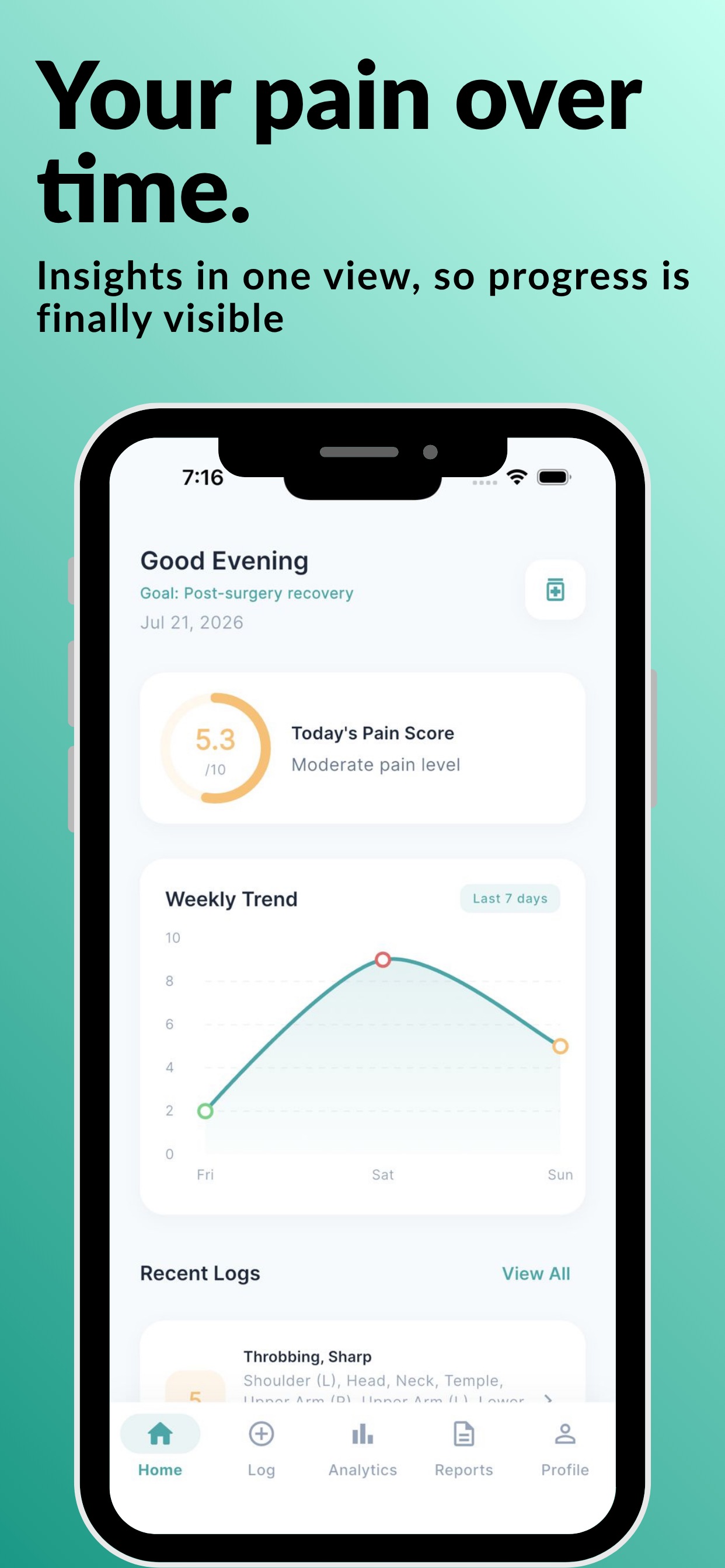 Screenshot 1 of Nerve Note - AI Pain Tracker