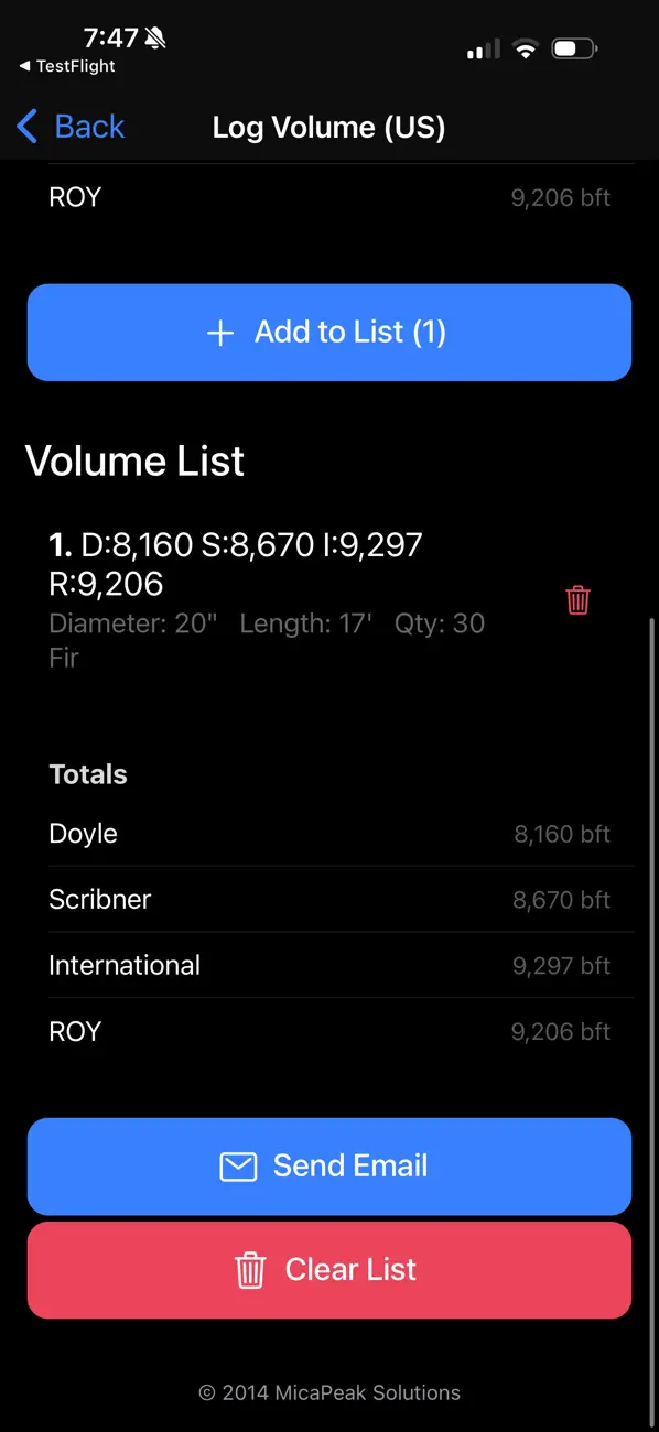 Screenshot #3 pour Sawmill Calculator Pro