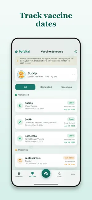 PetVital - Vaccine Log screenshot 2