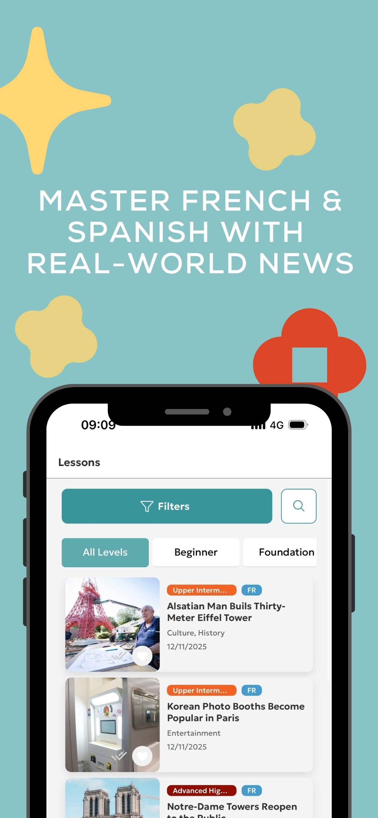 Newsdle: Learn Spanish, French