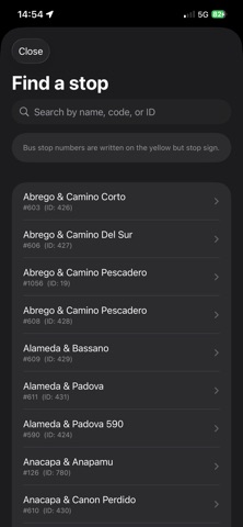 Santa Barbara NextBus screenshot