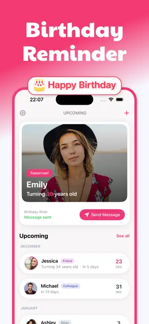 Birthday Reminder - NextUp screenshot 1