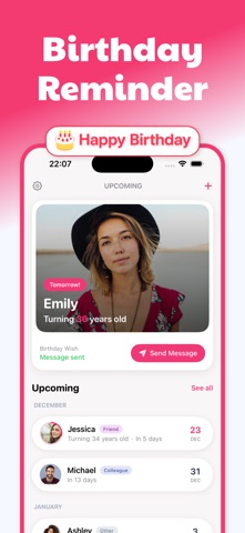 Birthday Reminder - NextUp Screenshot 1 of 4