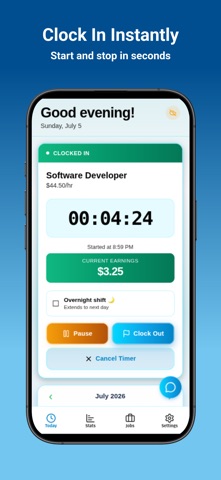 Hours Tracker Calculator iPhone screenshot