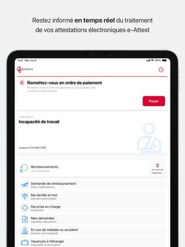 Solidaris Wallonie iPad screenshot