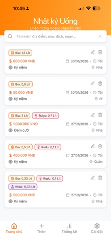 Nhật ký uống screenshot