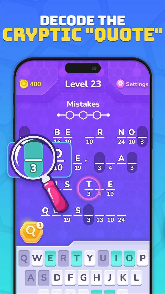 Cryptogram  Word Brain Game