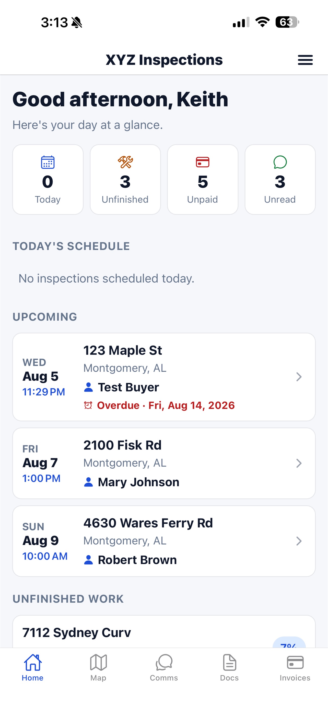 Screenshot 1 of Home Inspection Flow