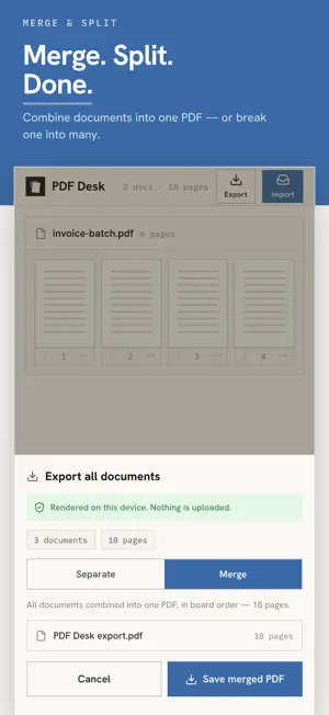PDF Desk: Merge & Organize screenshot 4