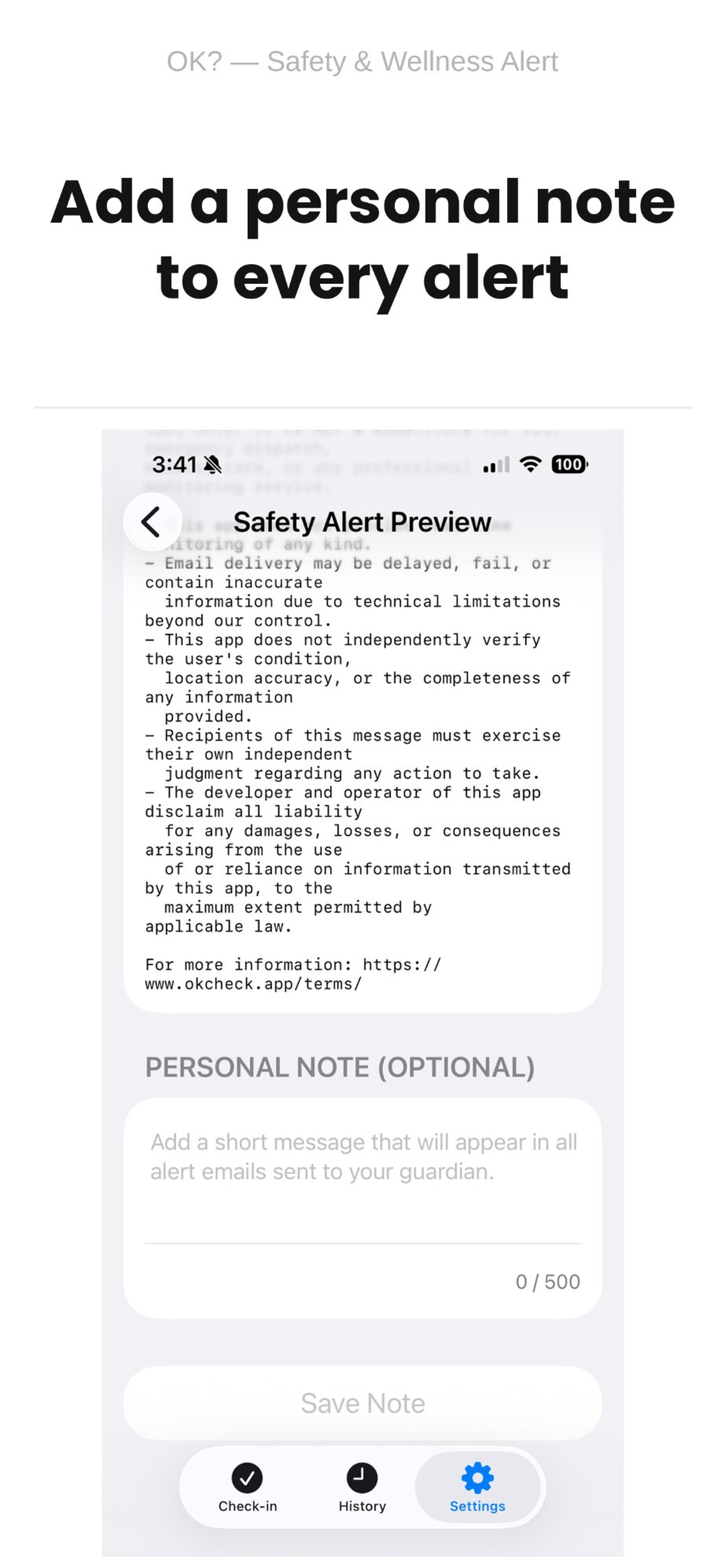 OK? - Safety & Wellness Alert
