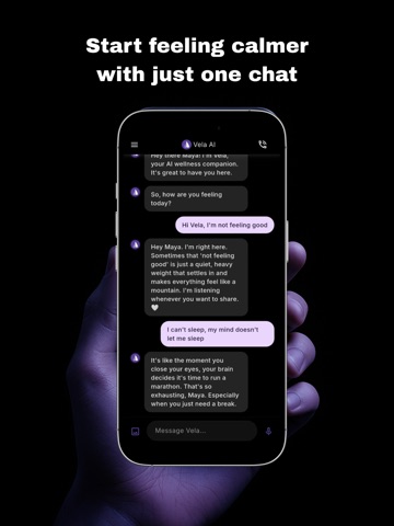 Vela: AI Menthal Health Coach iPad screenshot