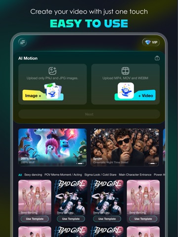 AI Motion Control: Video AI iPad screenshot