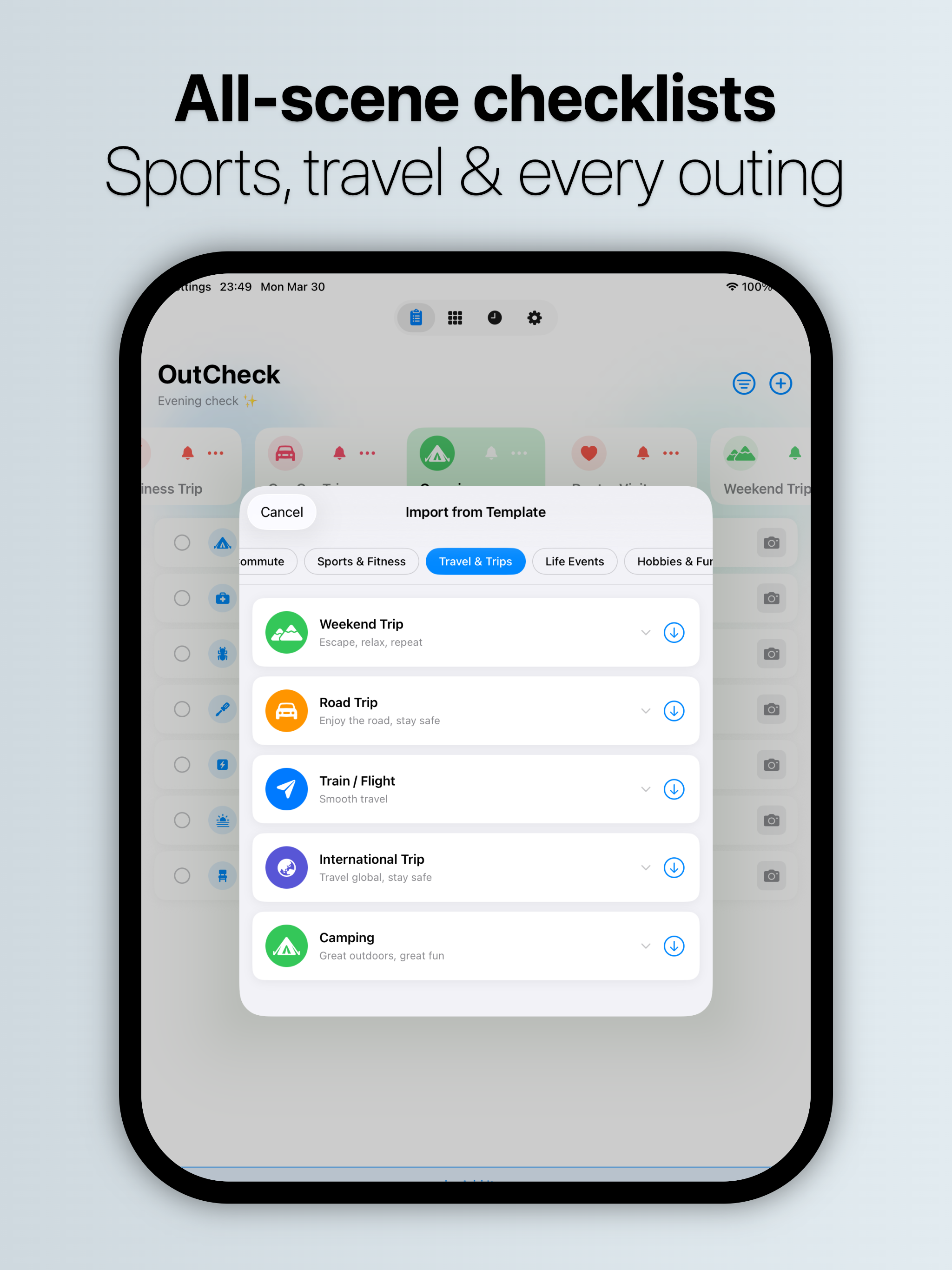 OutCheck: Ready to Go List