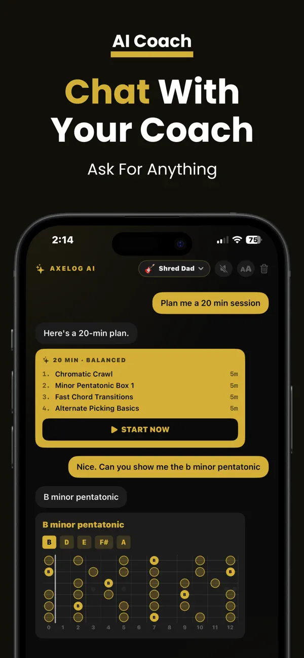 Screenshot #2 pour AxeLog - AI Guitar Coach