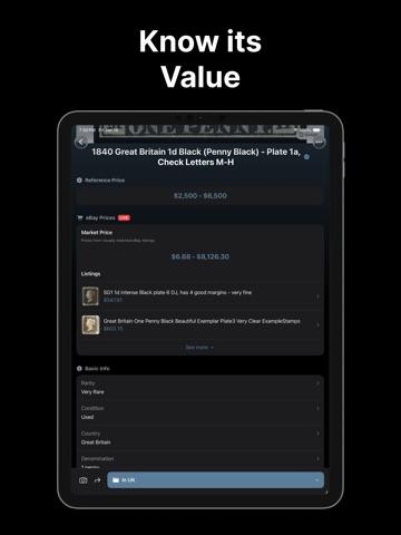 Postage Stamp Value Identifier iPad screenshot