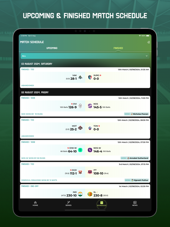 Cricket Magic Line iPad screenshot 9 - Sports app