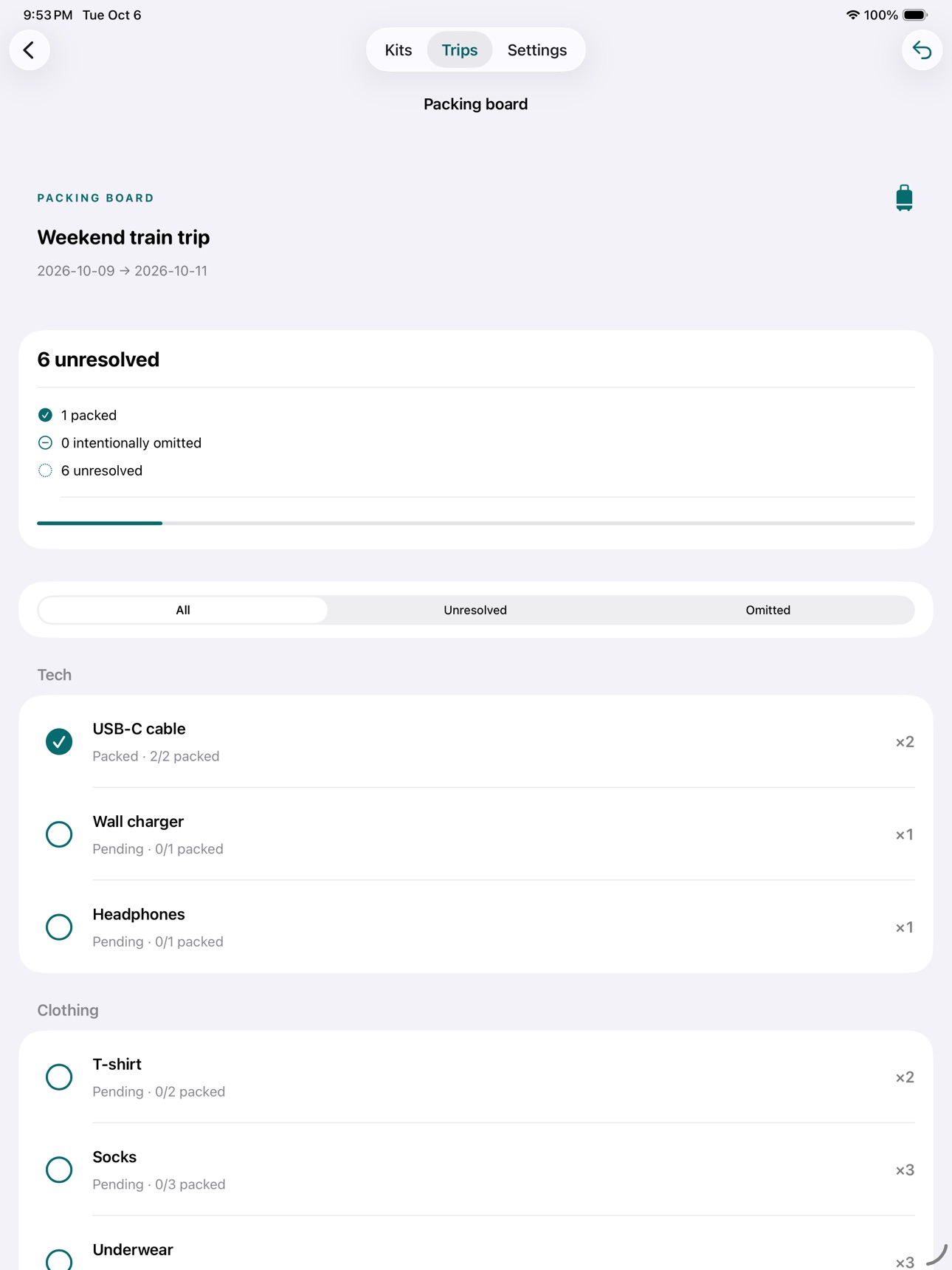 Screenshot 9 of Reusable Packing Kits