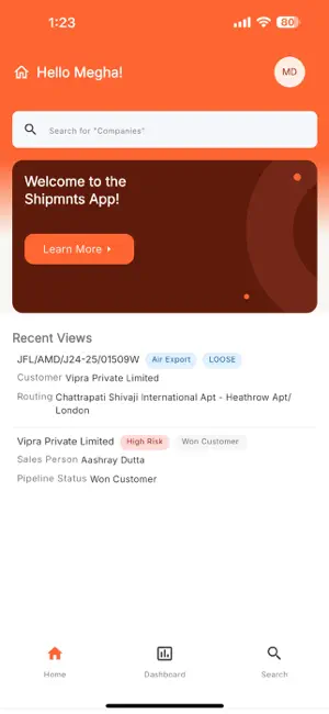 Shipmnts screenshot 1