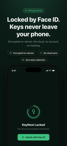 KeyNest - AI API Key Manager iPhone screenshot