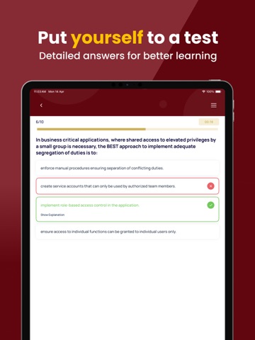 CISM Practice Test & Exam Prep iPad screenshot