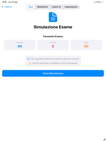 Quiz Patente AM 2025 - AI iPad screenshot