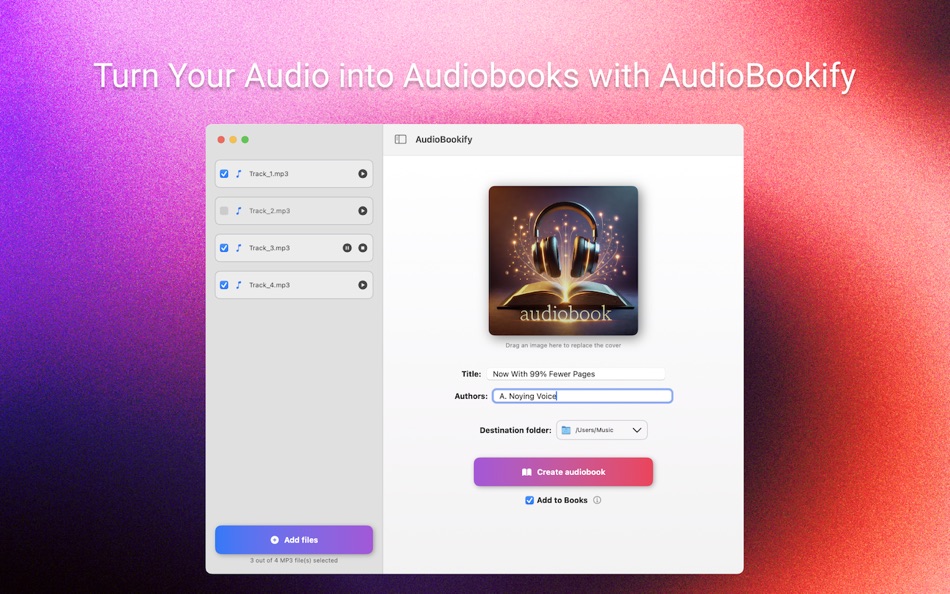 AudioBookify (macOS) 由: IVAN VEREVKIN AudioBookify (macOS) 由: IVAN VEREVKIN