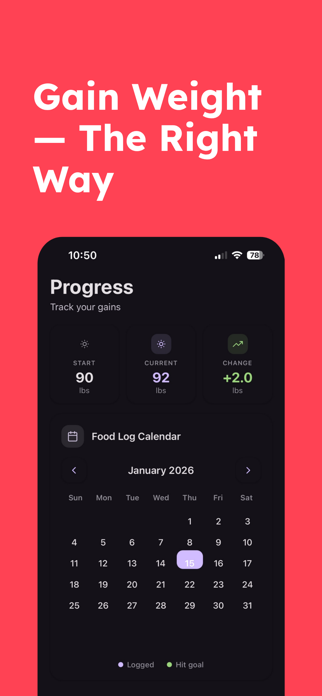 Mass Mode Weight Gain Tracker Screenshot 3 of 5