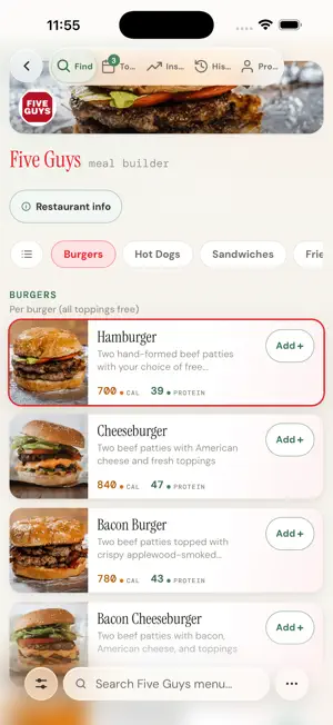 MacroCap — Restaurant Macros screenshot 2