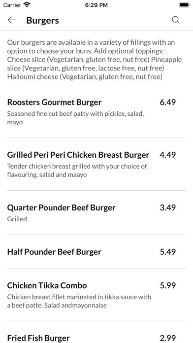 Roosters Fried N Grill. Screenshot