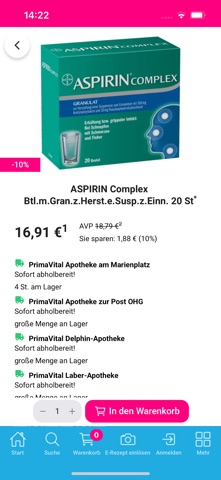 PrimaVital App screenshot