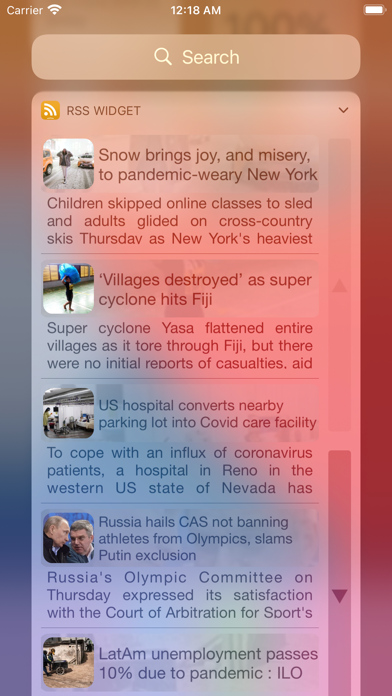 RSS Widget Screenshot