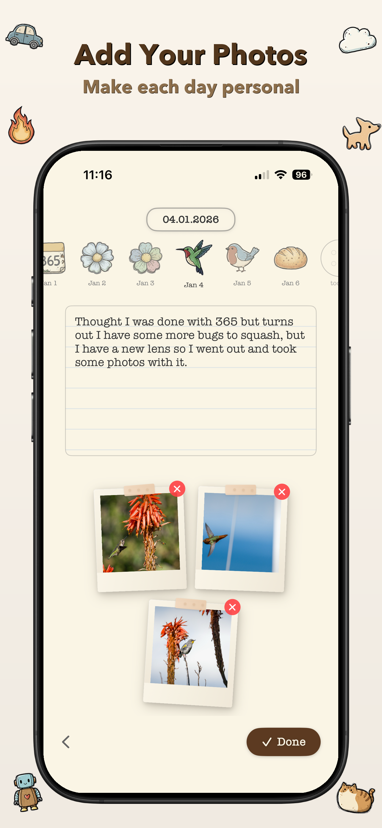 365 Buttons: Daily Journal screenshot 3