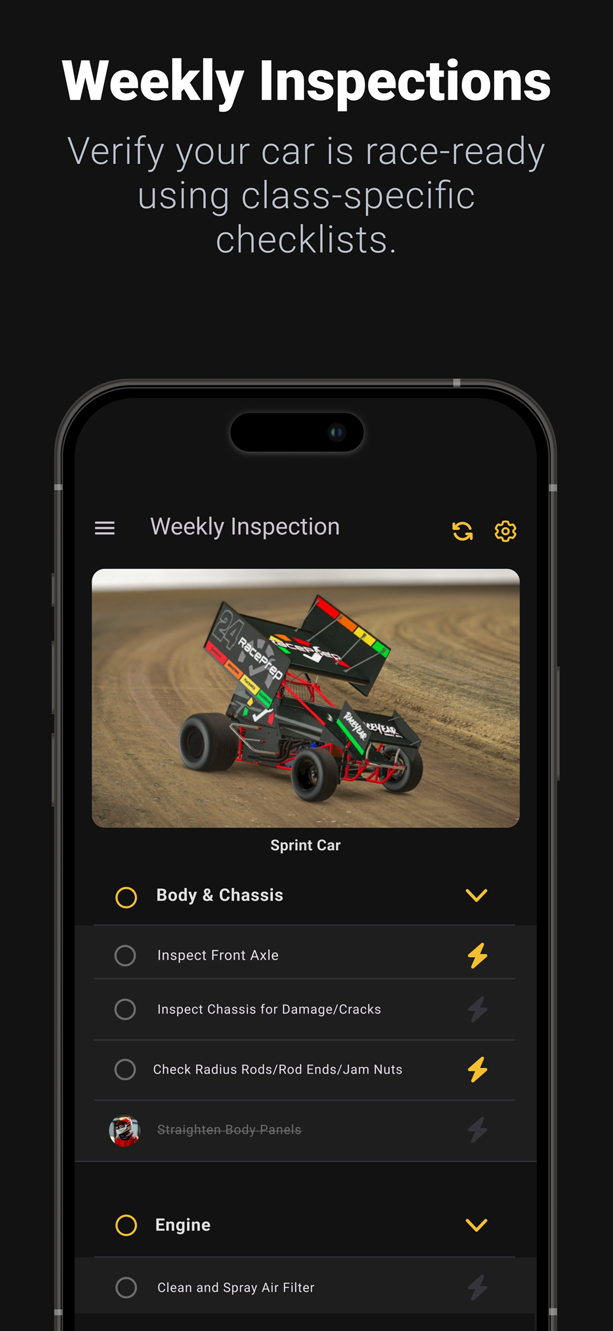 RacePrep - Maintenance Tracker