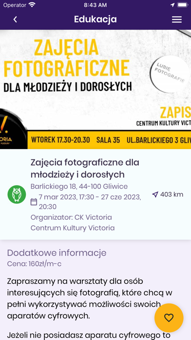 Gliwice GAMA aktywności miasta Screenshot