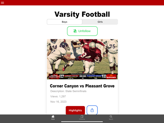 Apollo Streams Network iPad screenshot 1 - Sports app