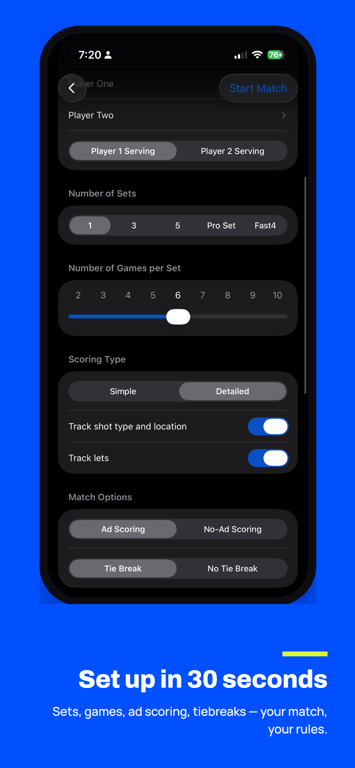 MatchTrack Tennis Score Keeper screenshot 6