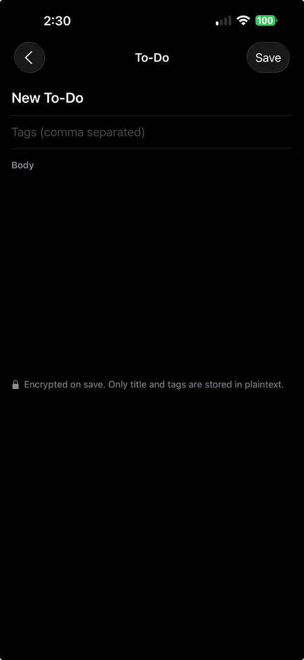 #6. Secure Local Notes (iOS) Ved: Daniel Collinsworth