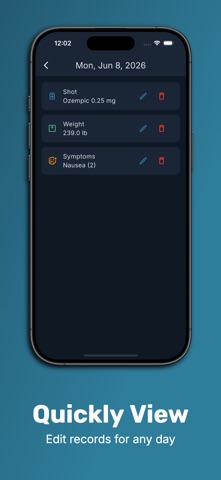 GLP1 Tracker Shot & Weight Log iPhone screenshot