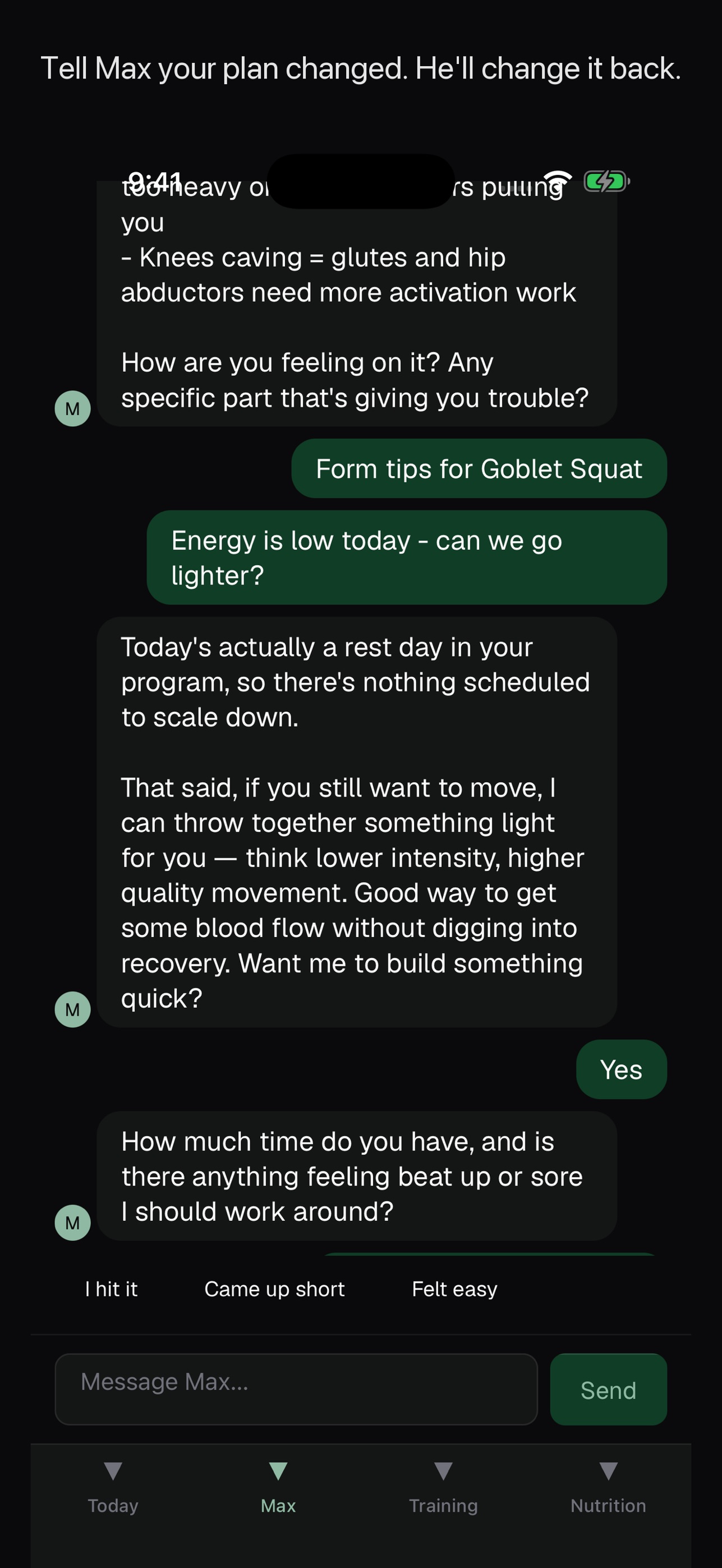 Screenshot 2 of FORMA: AI Coach + Nutrition