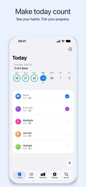 Ticked: Simple Habit Tracker screenshot 1