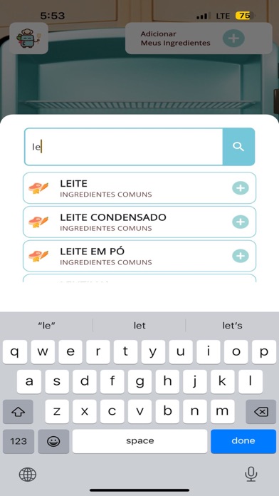 Meus Ingredientes Screenshot