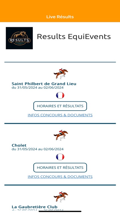 Résults Vendée EquiEvents