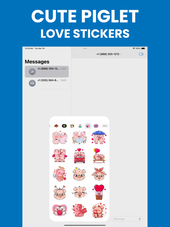 Screenshot #6 pour Cute Piglet Love Stickers