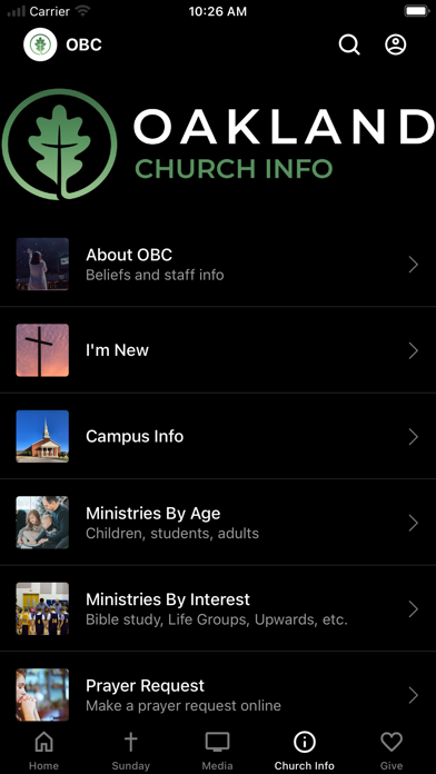 Oakland Baptist Church (OBC) Screenshot
