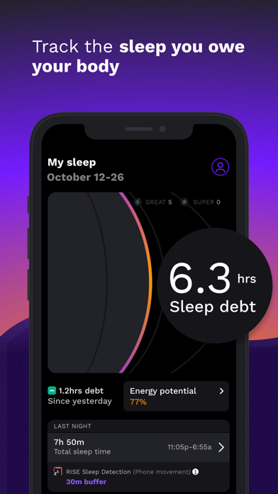 RiseSleep - צילום מסך iPhone 2